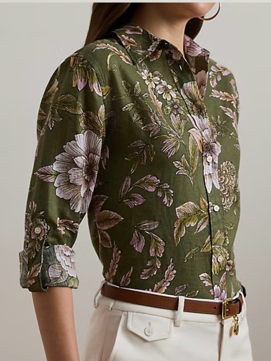 Ralph Lauren Tops - ▪️Ralph Lauren Relaxed Fit Floral Linen Shirt Sz S